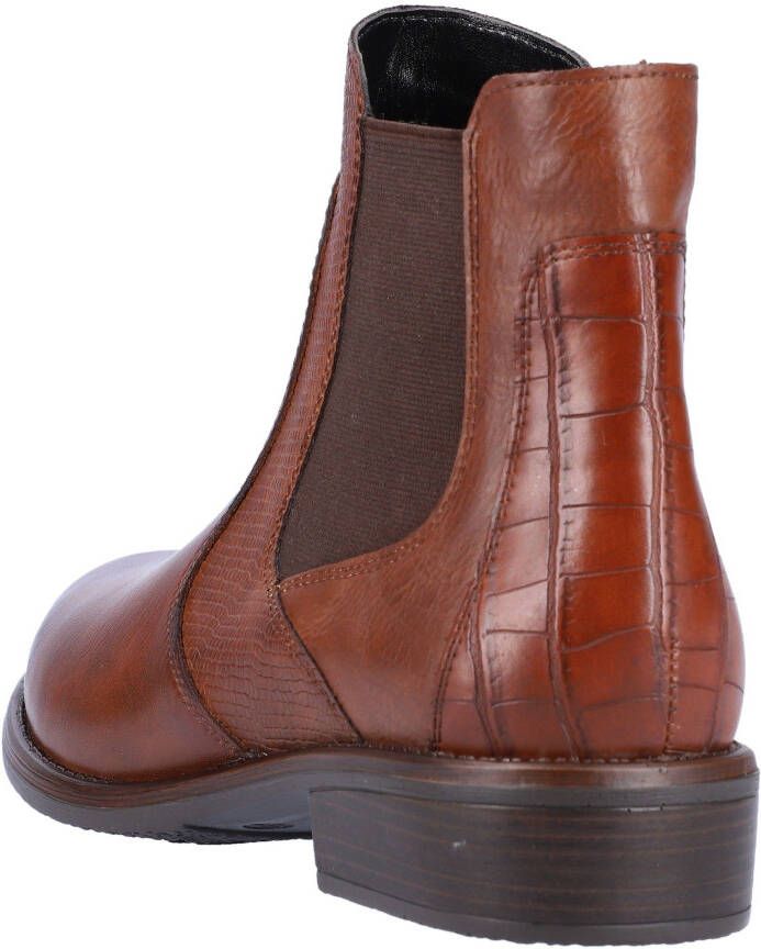 Remonte Chelsea-boots blokhak laarsjes business schoen accenten in reptiel-look