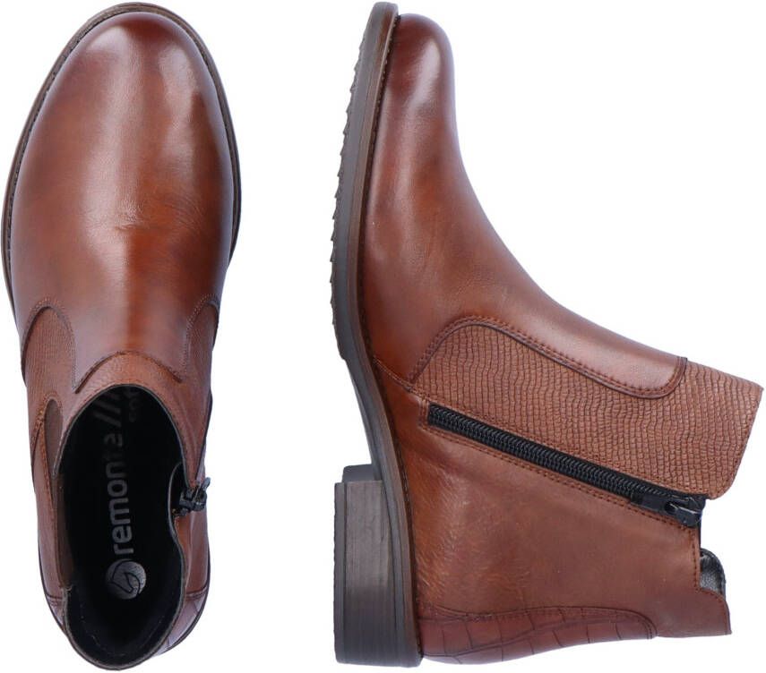 Remonte Chelsea-boots blokhak laarsjes business schoen accenten in reptiel-look