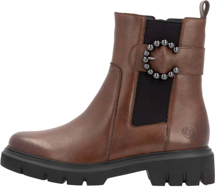 Remonte Chelsea-boots blokhak businessmode enkellaars met mooie decoratieve gesp