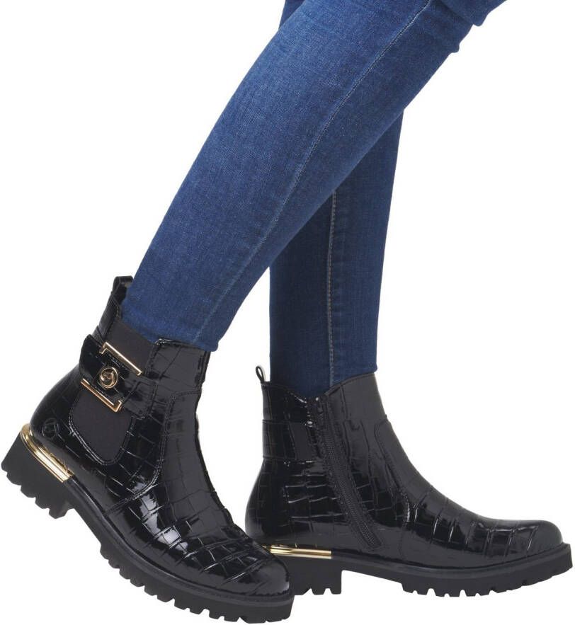 Remonte Chelsea-boots blokhak laarzen enkellaars met praktische binnenrits