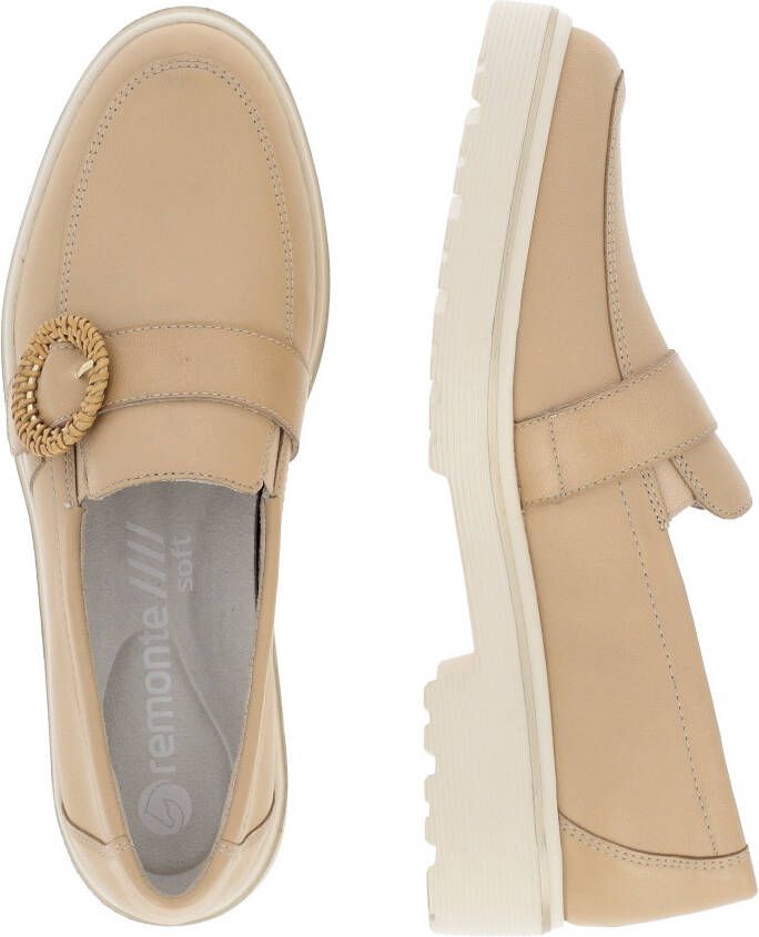 Remonte Loafers Chunky slipper plateau slipper met moderne vlecht-siergesp
