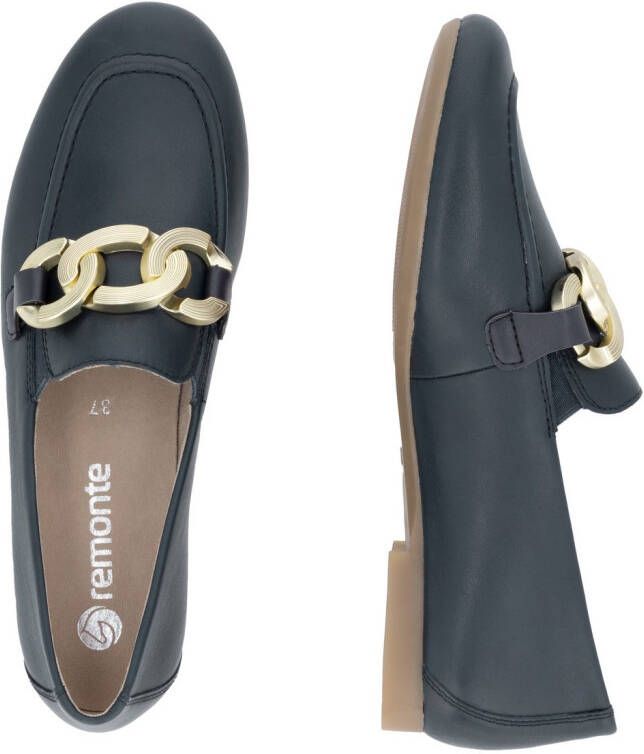 Remonte Loafers blokhak slippers business schoen met uitneembaar voetbed
