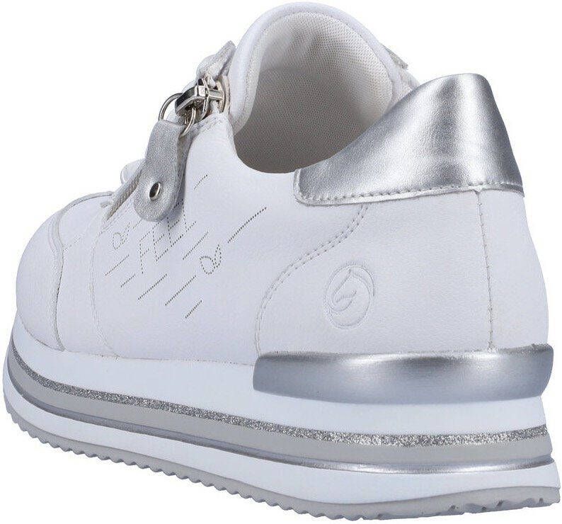 Remonte Plateausneakers met tweekleurige zool vrijetijdsschoen lage schoen veterschoen