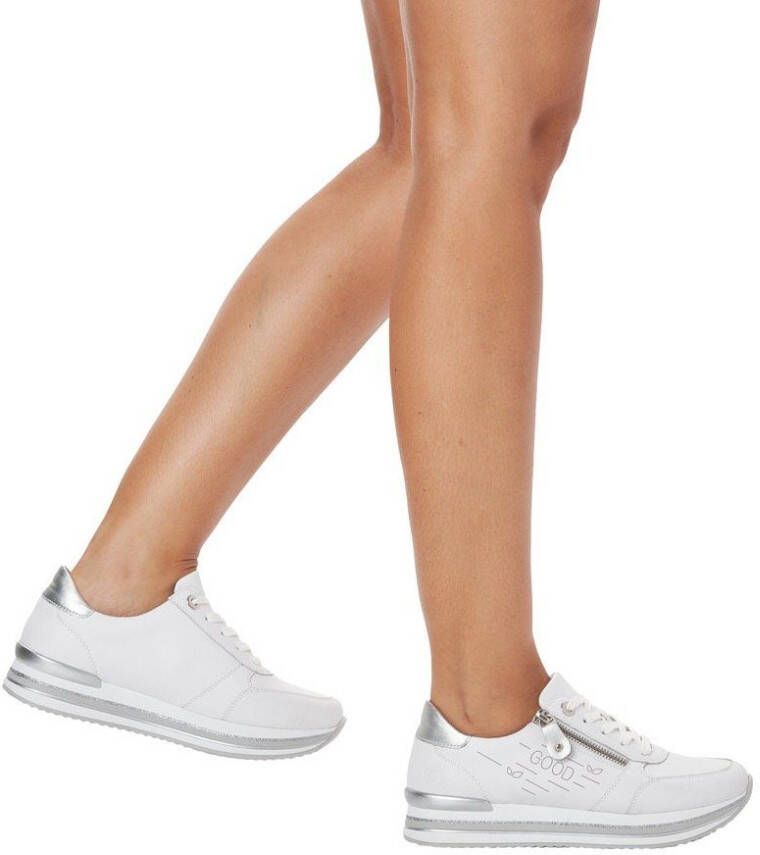 Remonte Plateausneakers met tweekleurige zool vrijetijdsschoen lage schoen veterschoen