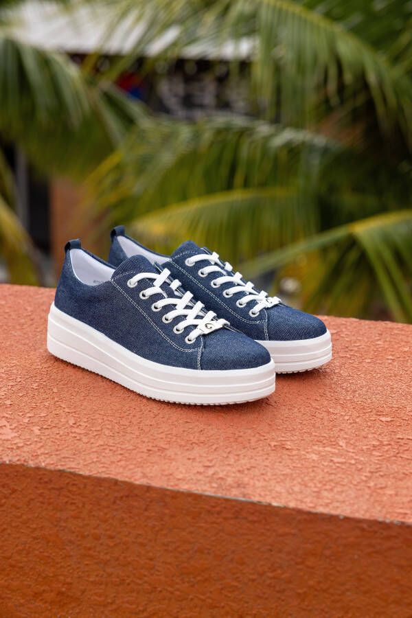 Remonte Plateausneakers met contrastnaden vrijetijdsschoen lage schoen veterschoen
