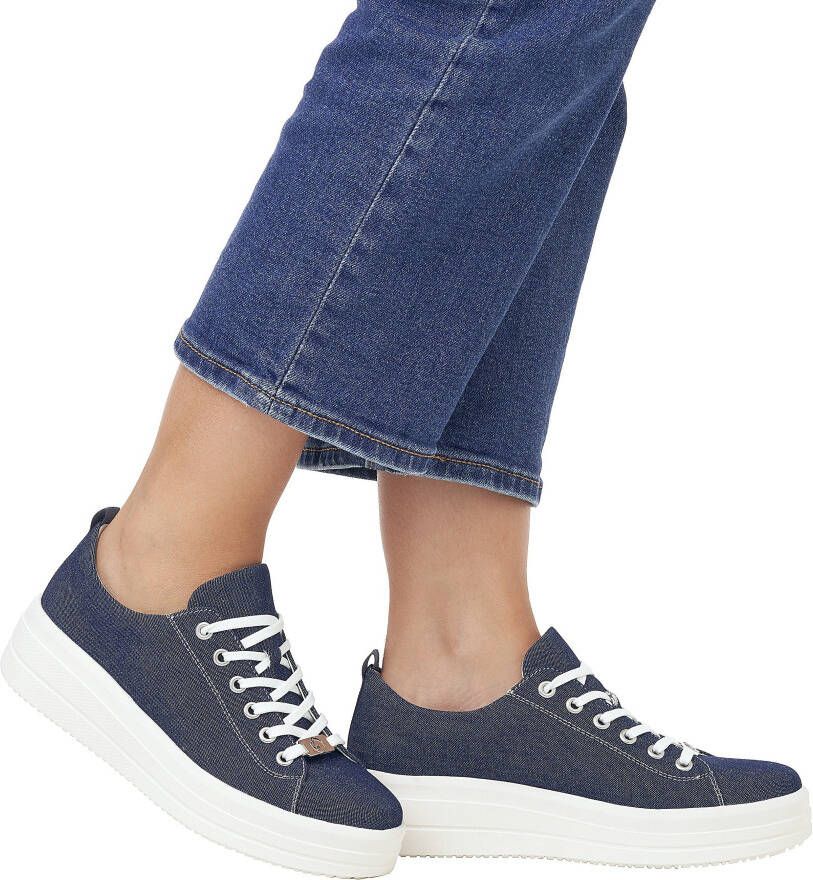 Remonte Plateausneakers met contrastnaden vrijetijdsschoen lage schoen veterschoen