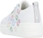 Remonte Leuke witte vegan sneaker met gekleurd mondjes patroon White Dames - Thumbnail 10