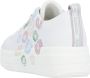 Remonte Leuke witte vegan sneaker met gekleurd mondjes patroon White Dames - Thumbnail 19