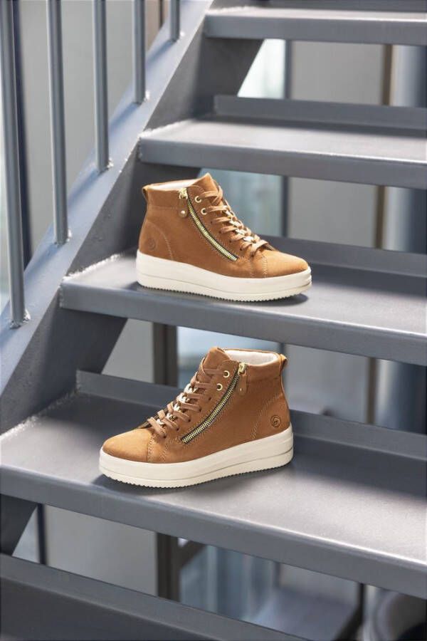 Remonte Plateausneakers Elisabeth Hurley-Collection vrijetijdsschoen high-top sneaker veterschoen zijrits