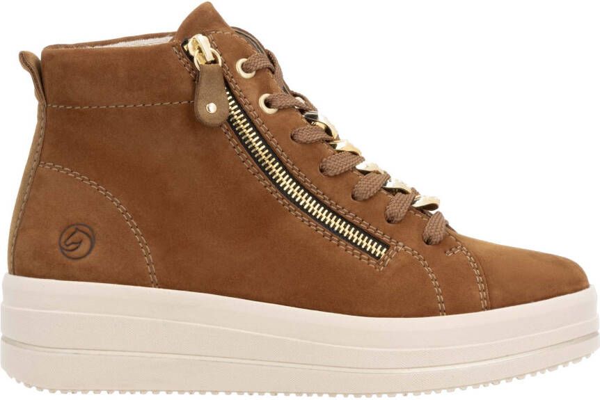 Remonte Plateausneakers Elisabeth Hurley-Collection vrijetijdsschoen high-top sneaker veterschoen zijrits