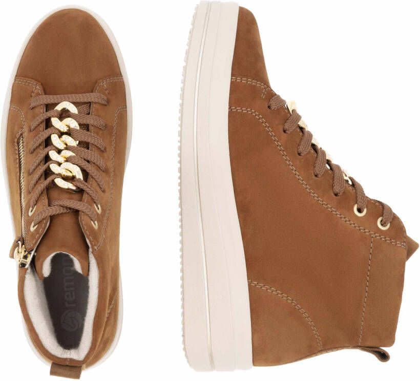 Remonte Plateausneakers Elisabeth Hurley-Collection vrijetijdsschoen high-top sneaker veterschoen zijrits
