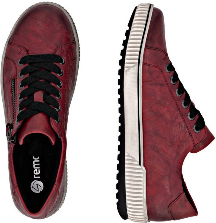 Remonte Plateausneakers vrijetijdsschoen lage schoen veterschoen met buitenrits