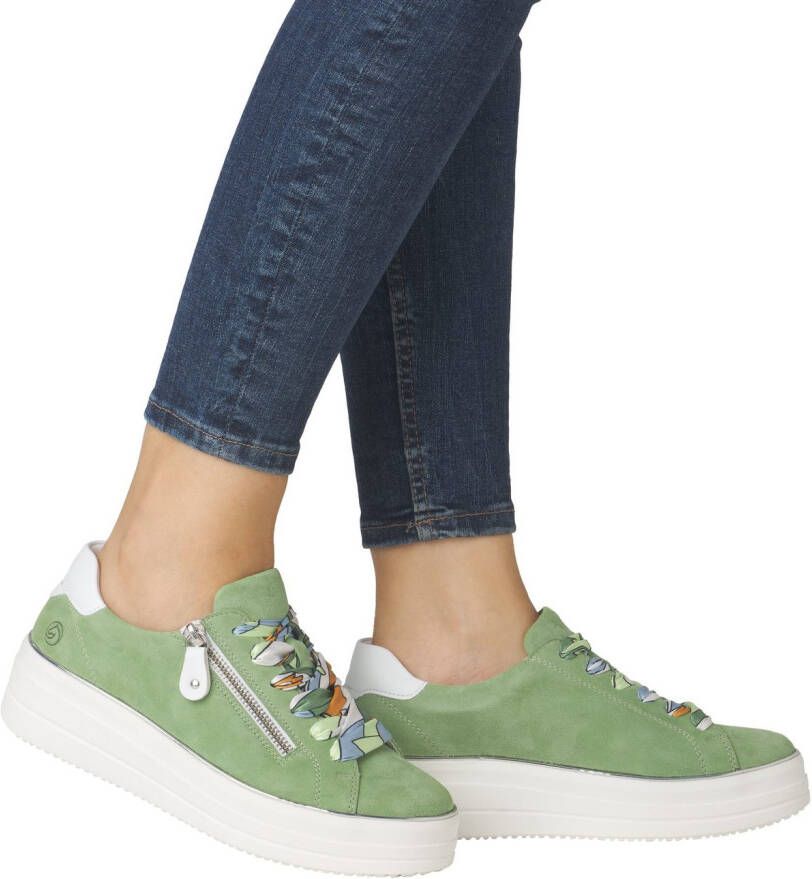 Remonte Plateausneakers vrijetijdsschoen lage schoen veterschoen met zijrits