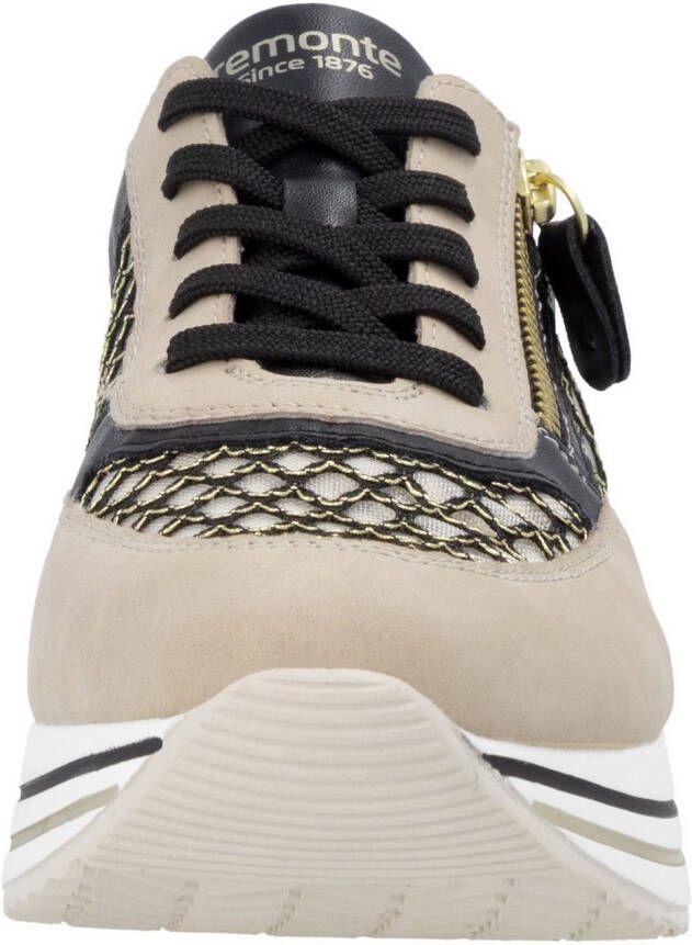 Remonte Plateausneakers vrijetijdsschoen lage schoen veterschoen vegan contrastafwerking