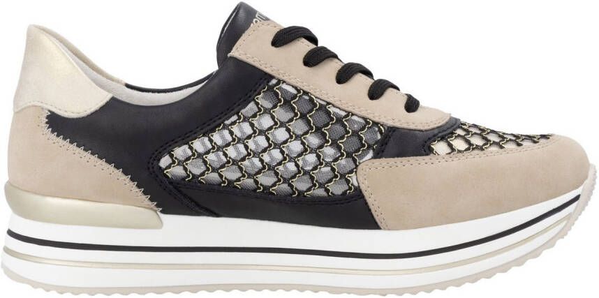 Remonte Plateausneakers vrijetijdsschoen lage schoen veterschoen vegan contrastafwerking