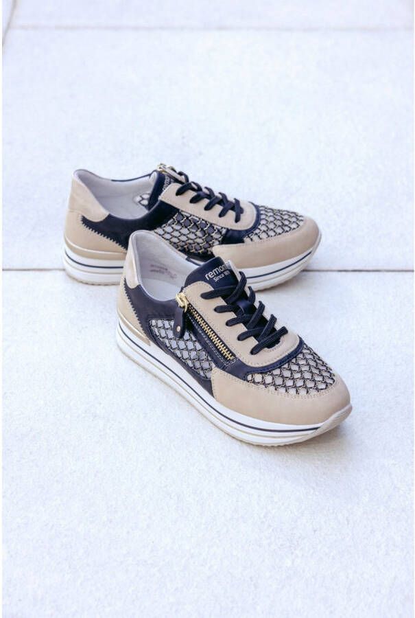 Remonte Plateausneakers vrijetijdsschoen lage schoen veterschoen vegan contrastafwerking