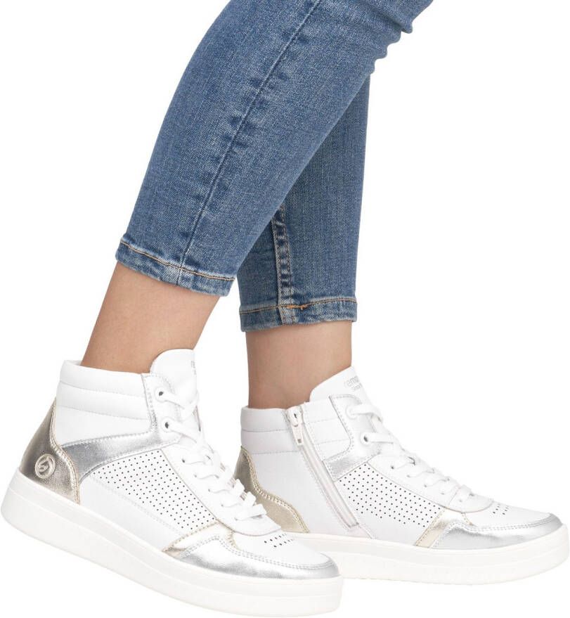 Remonte Plateausneakers vrijetijdsschoen veterschoen high top sneaker met contrasterende afwerking