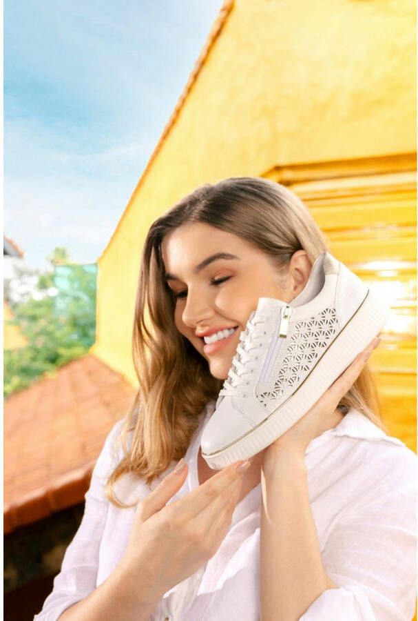 Remonte Plateausneakers vrijetijdsschoen veterschoen lage schoen met perforatie