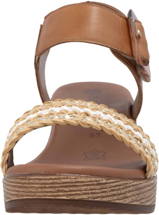 Remonte Sandaaltjes blockhak plateau sandaal zomerschoen met bandage in jute-look