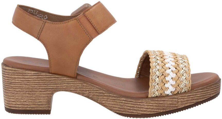 Remonte Sandaaltjes blockhak plateau sandaal zomerschoen met bandage in jute-look