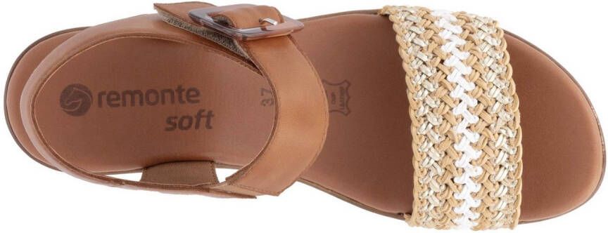 Remonte Sandaaltjes blockhak plateau sandaal zomerschoen met bandage in jute-look