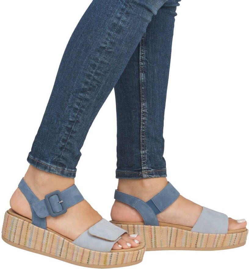 Remonte Sandaaltjes Elisabeth Hurley-Collection Sleehak zomerschoen sandaal met bandjes en bekleed plateau