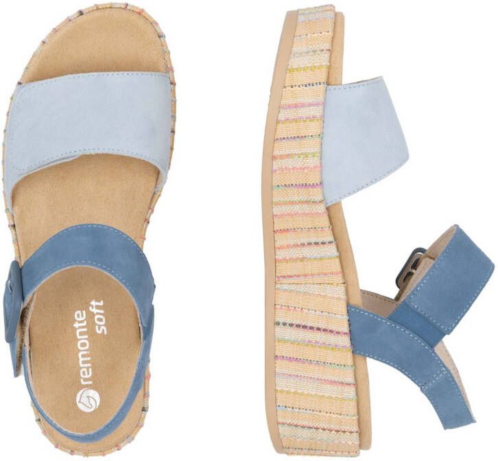 Remonte Sandaaltjes Elisabeth Hurley-Collection Sleehak zomerschoen sandaal met bandjes en bekleed plateau