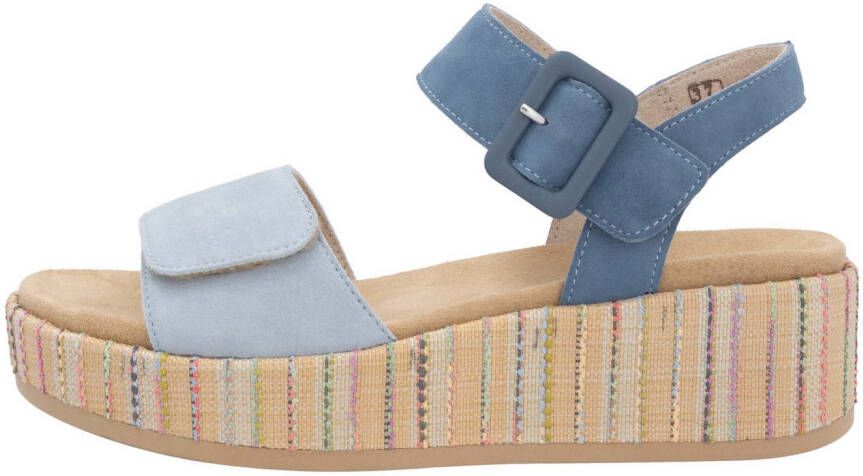 Remonte Sandaaltjes Elisabeth Hurley-Collection Sleehak zomerschoen sandaal met bandjes en bekleed plateau