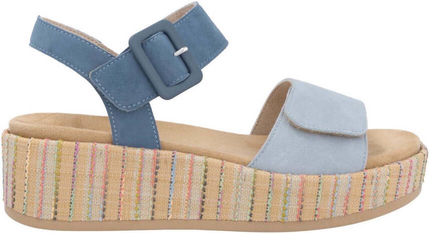 Remonte Sandaaltjes Elisabeth Hurley-Collection Sleehak zomerschoen sandaal met bandjes en bekleed plateau