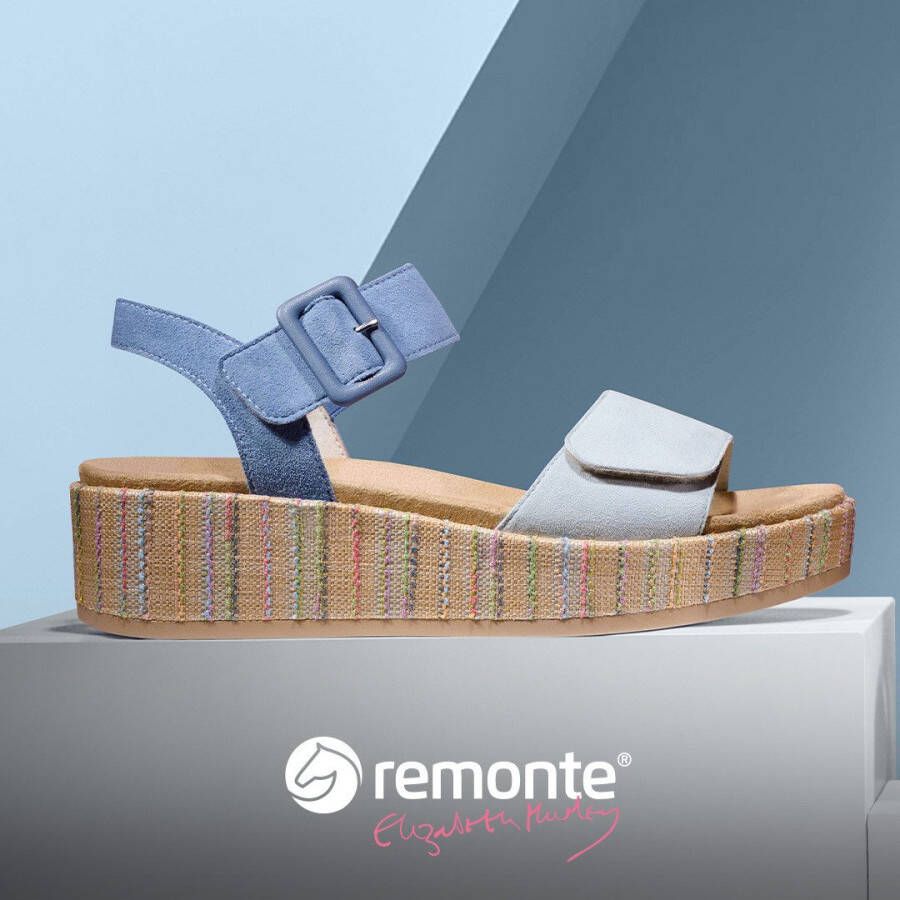 Remonte Sandaaltjes Elisabeth Hurley-Collection Sleehak zomerschoen sandaal met bandjes en bekleed plateau