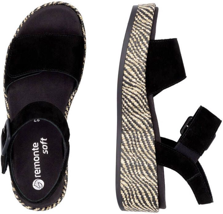 Remonte Sandaaltjes Elisabeth Hurley-Collection Sleehak zomerschoen sandaal met bandjes en bekleed plateau