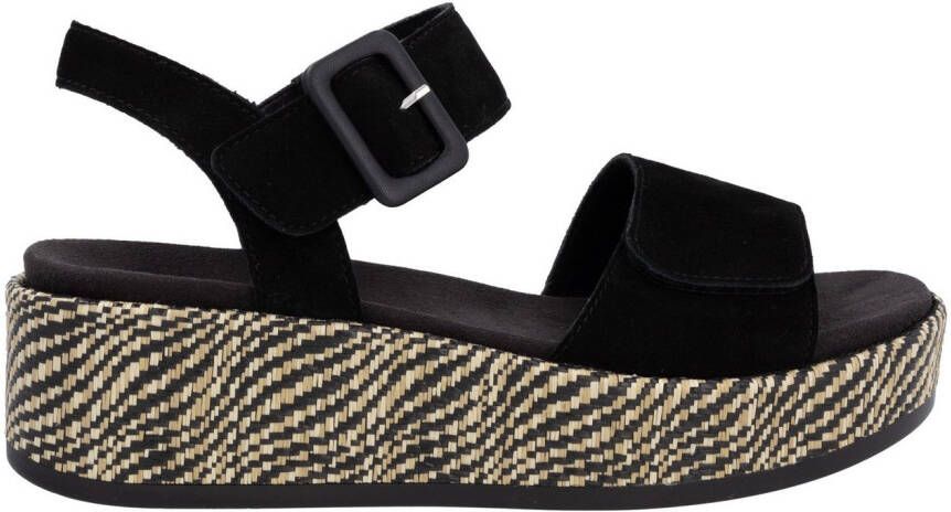 Remonte Sandaaltjes Elisabeth Hurley-Collection Sleehak zomerschoen sandaal met bandjes en bekleed plateau