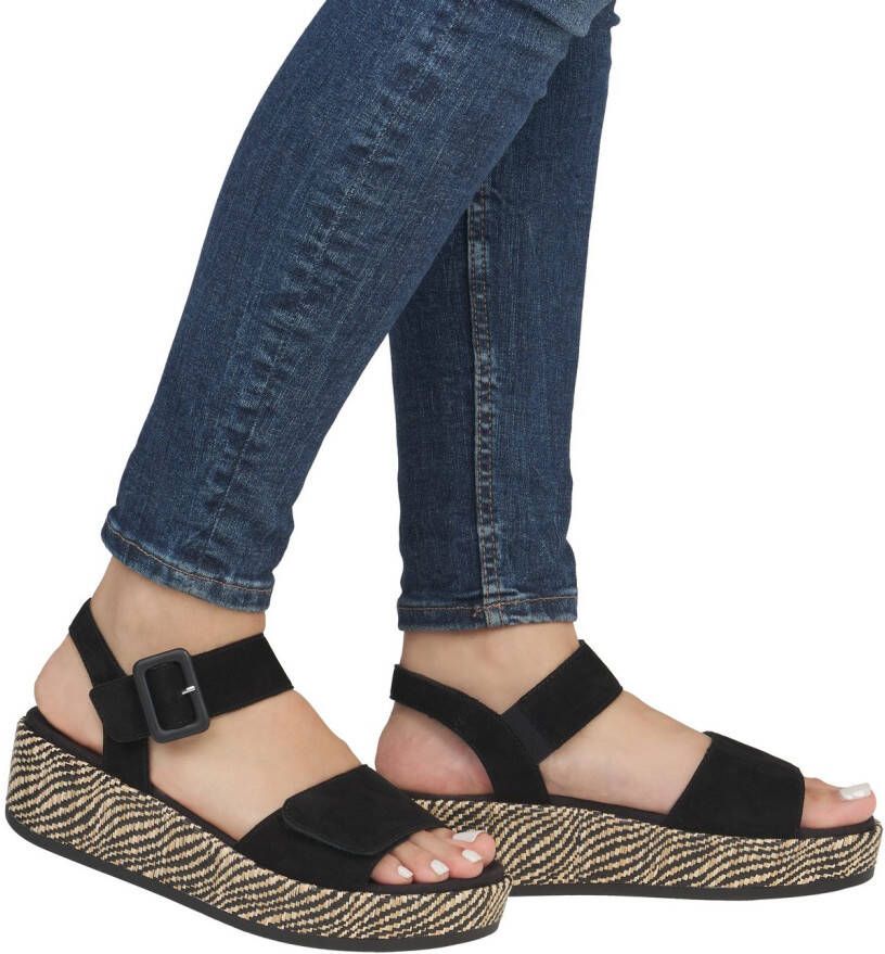 Remonte Sandaaltjes Elisabeth Hurley-Collection Sleehak zomerschoen sandaal met bandjes en bekleed plateau