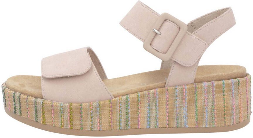 Remonte Sandaaltjes Elisabeth Hurley-Collection Sleehak zomerschoen sandaal met bandjes en bekleed plateau
