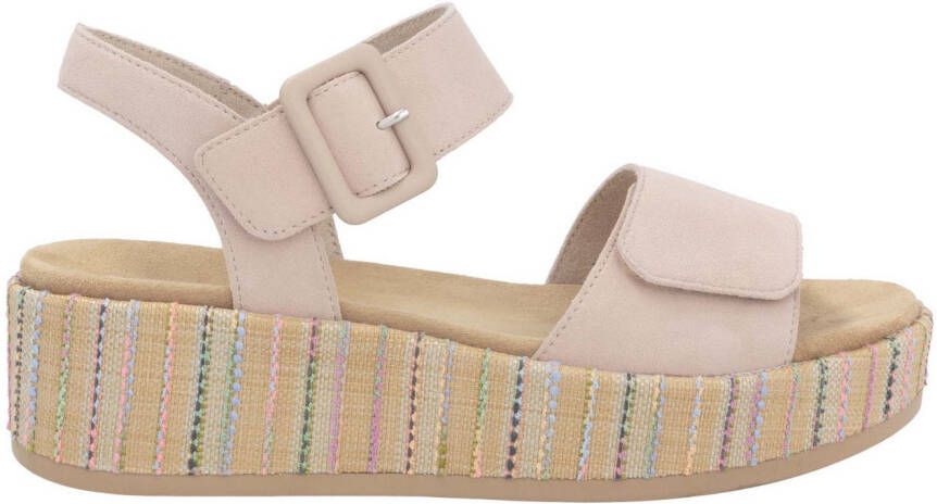 Remonte Sandaaltjes Elisabeth Hurley-Collection Sleehak zomerschoen sandaal met bandjes en bekleed plateau