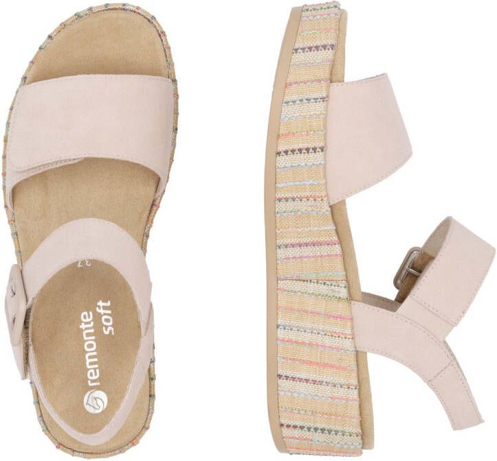 Remonte Sandaaltjes Elisabeth Hurley-Collection Sleehak zomerschoen sandaal met bandjes en bekleed plateau
