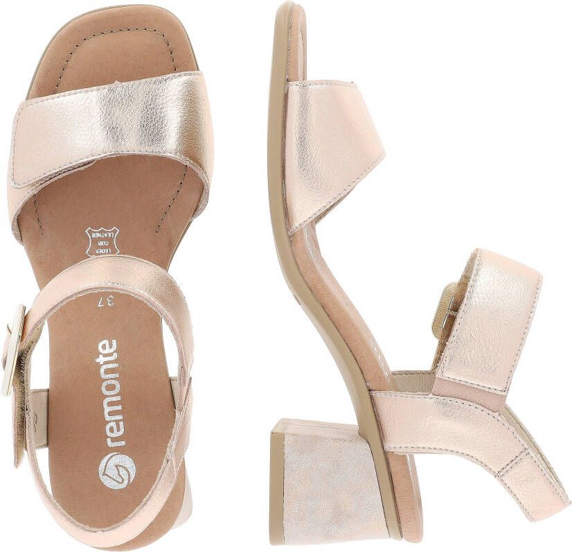 Remonte Sandaaltjes ELLE-Collection blokhak zomerschoen sandaal avondschoen met klittenband