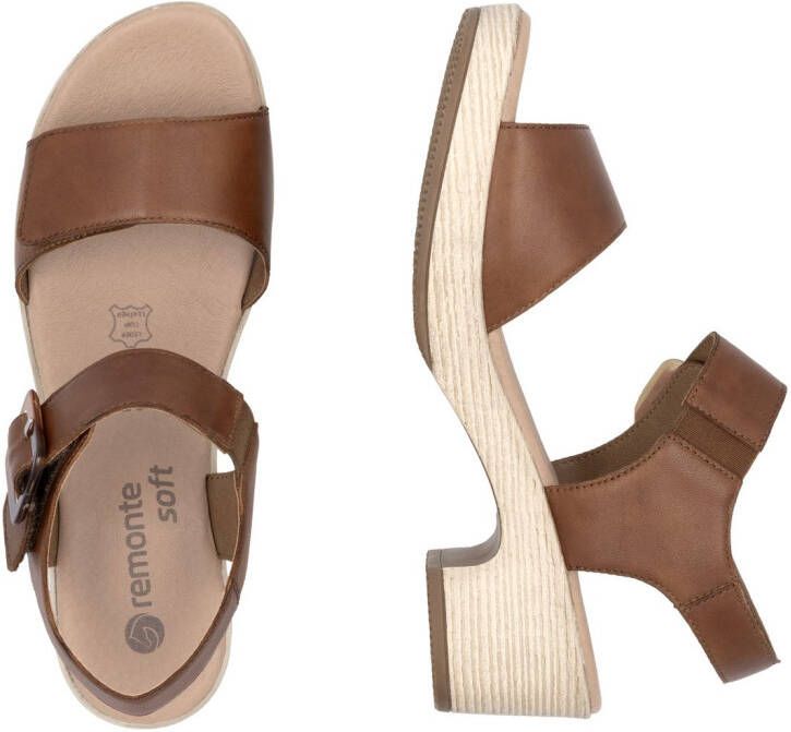 Remonte Sandaaltjes ELLE-Collection blokhak zomerschoen sandaal met klittenbandsluitingen