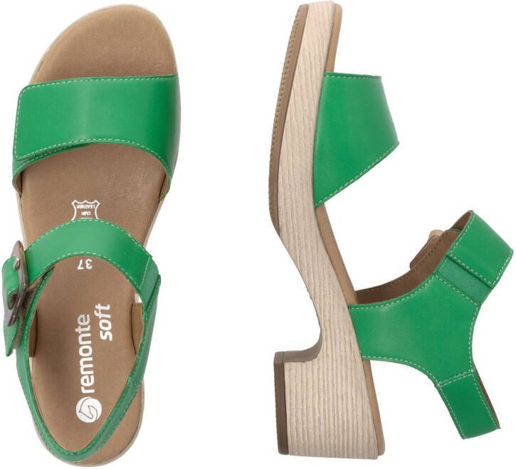 Remonte Sandaaltjes ELLE-Collection blokhak zomerschoen sandaal met klittenbandsluitingen