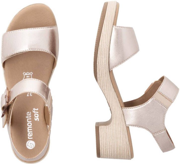 Remonte Sandaaltjes ELLE-Collection blokhak zomerschoen sandaal met klittenbandsluitingen