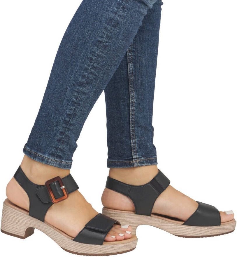 Remonte Sandaaltjes ELLE-Collection blokhak zomerschoen sandaal met klittenbandsluitingen