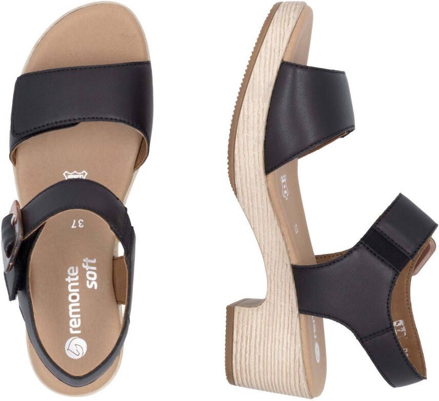 Remonte Sandaaltjes ELLE-Collection blokhak zomerschoen sandaal met klittenbandsluitingen