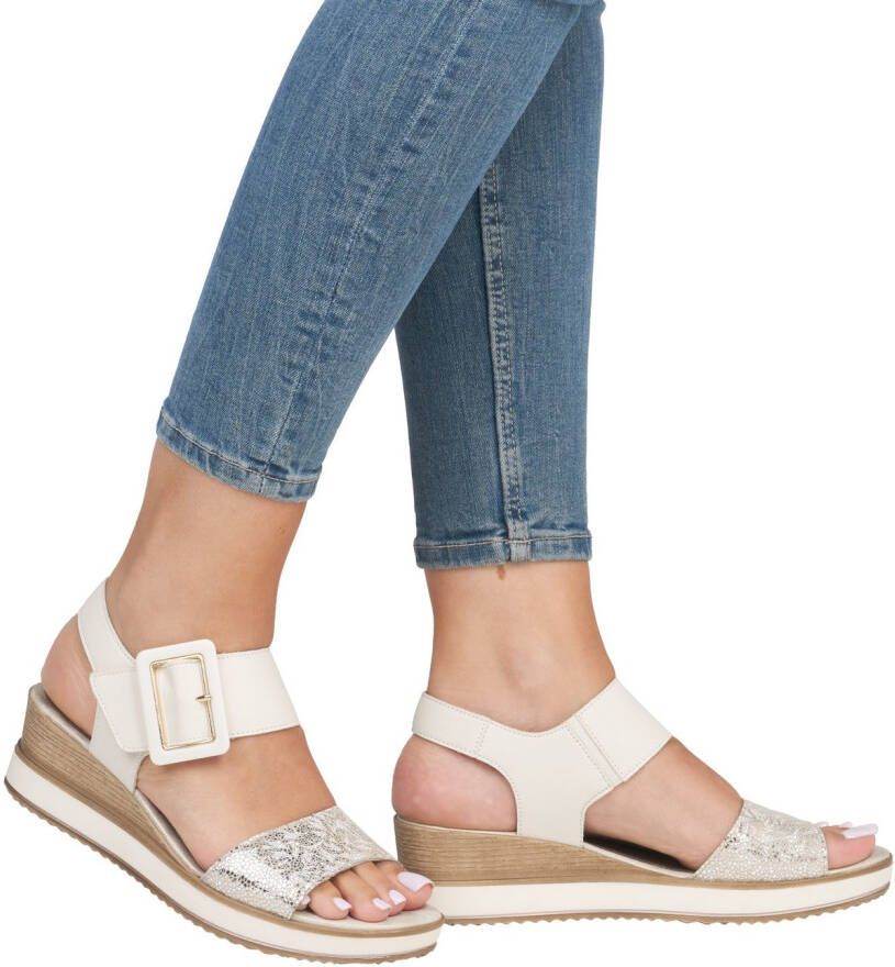 Remonte Sandaaltjes ELLE-Collection zomerschoen sandaal comfortschoen met klittenband onder de siergesp