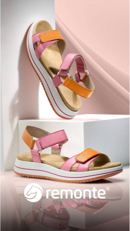 Remonte Sandalen Elisabeth Hurley-Collection sleehak klittenbandschoen sandaal met plateauschoen