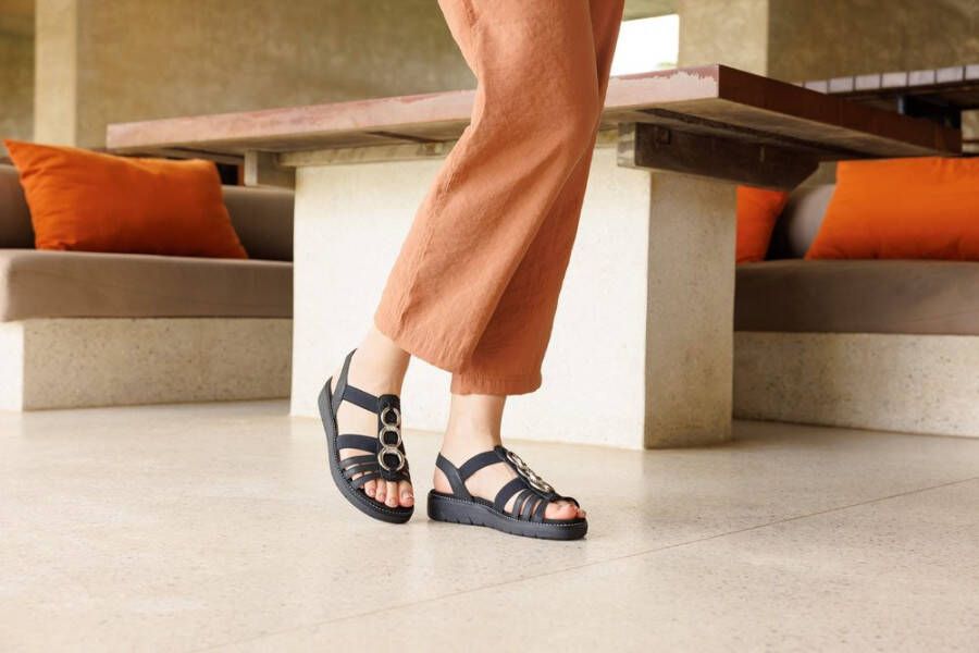 Remonte Sandalen zomerschoen sandaal sleehak met praktische elastieken