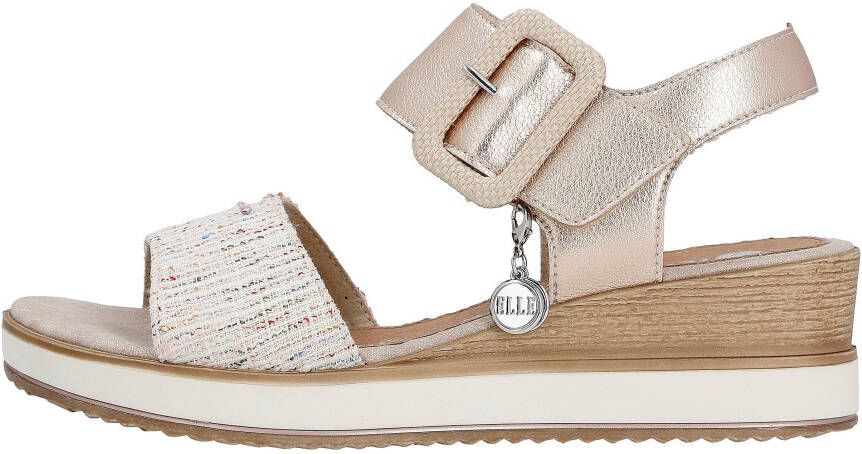 Remonte Sleehaksandaaltjes ELLE-Collection zomerschoen sandalen comfortschoen met klittenband onder de decoratieve gesp