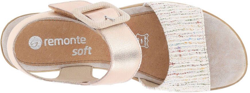 Remonte Sleehaksandaaltjes ELLE-Collection zomerschoen sandalen comfortschoen met klittenband onder de decoratieve gesp