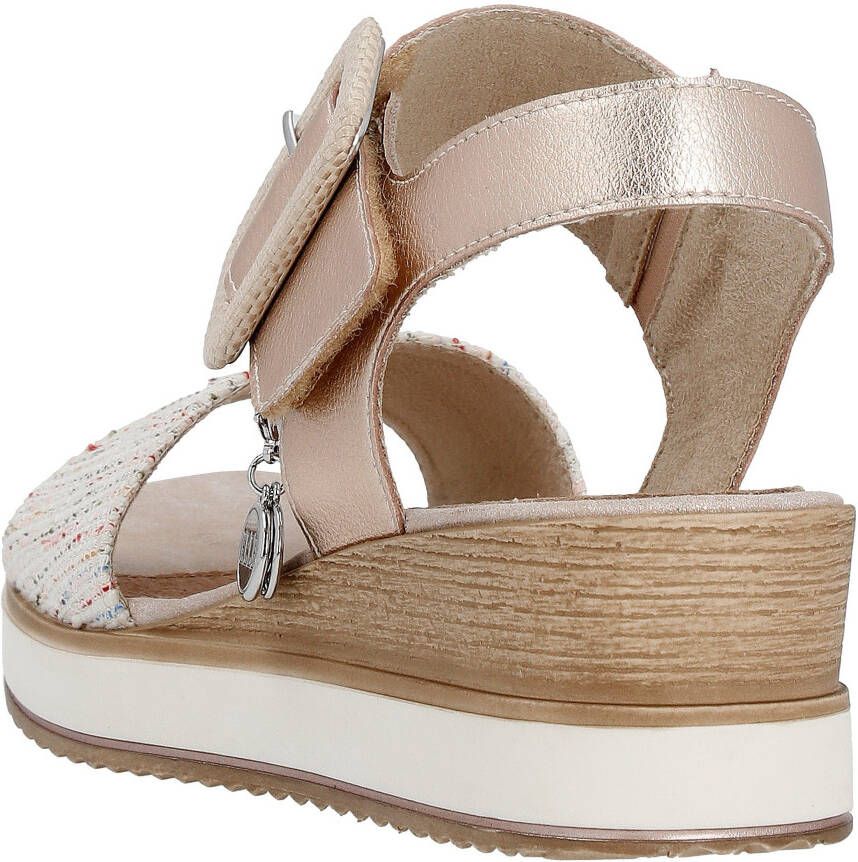 Remonte Sleehaksandaaltjes ELLE-Collection zomerschoen sandalen comfortschoen met klittenband onder de decoratieve gesp