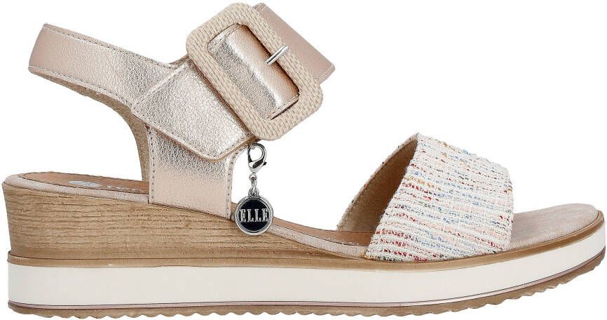 Remonte Sleehaksandaaltjes ELLE-Collection zomerschoen sandalen comfortschoen met klittenband onder de decoratieve gesp