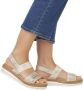 Remonte Sleehaksandaaltjes ELLE-Collection zomerschoen sandaal sleehak met vlechtbandage in metallic-look - Thumbnail 13
